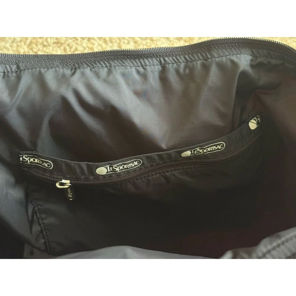 Le SportSac Easy Carry Tote Bag Pink Black Lining Double Handles Crossbody Strap